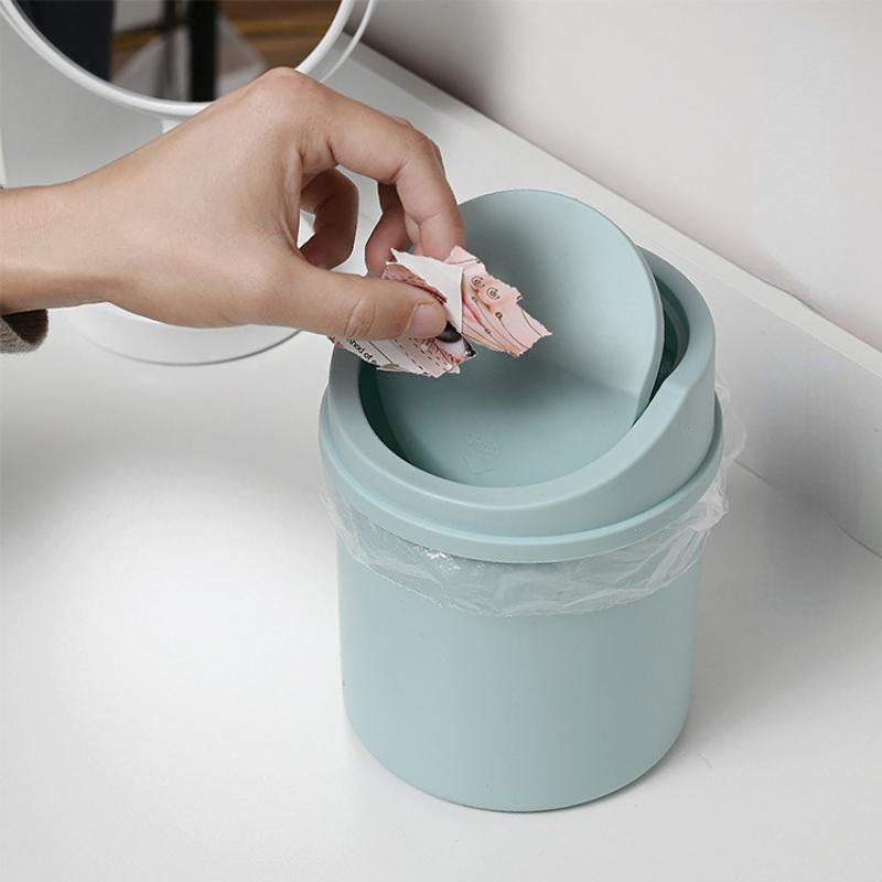 Compact mini trash can with lid – perfect for desk, bedroom, and office