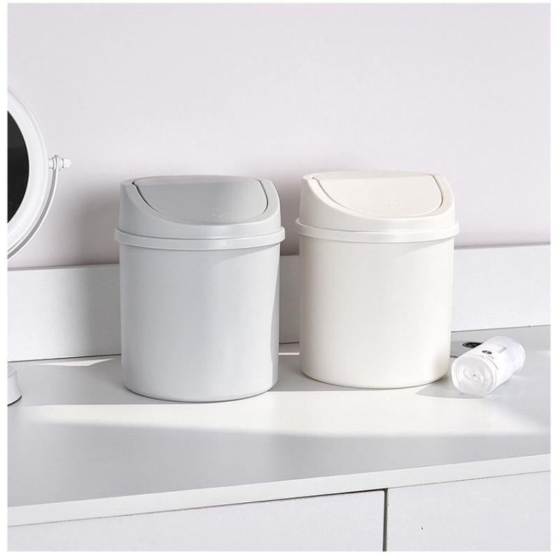 Compact mini trash can with lid – perfect for desk, bedroom, and office