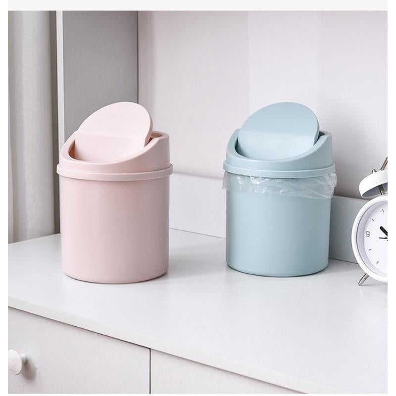 Compact mini trash can with lid – perfect for desk, bedroom, and office