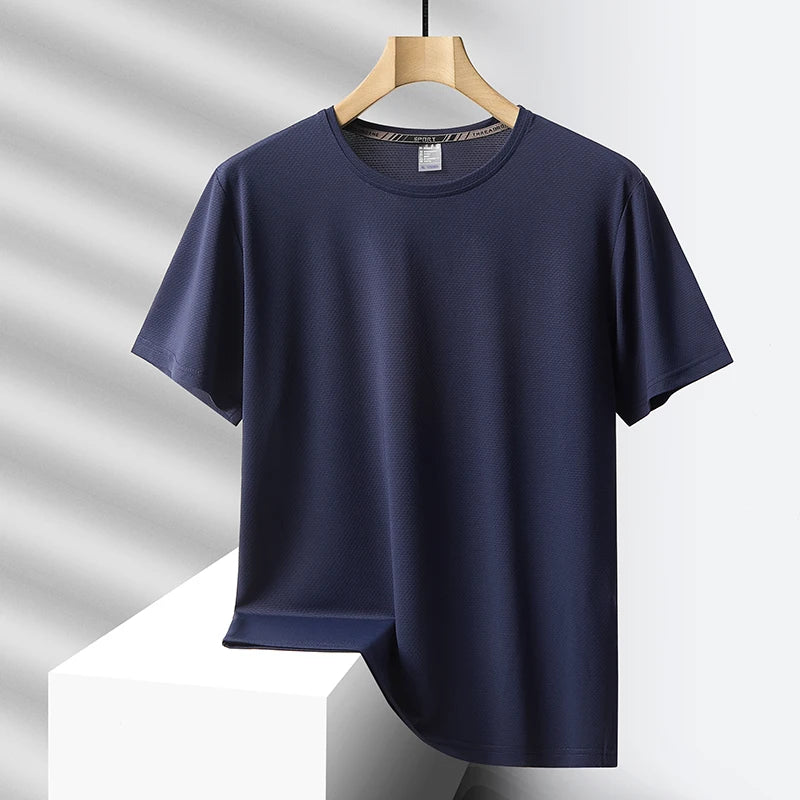 Men’s quick-dry sport t-shirt – summer short-sleeve shirt in black or green, oversized up to 7XL, ideal for fitness and leisure
