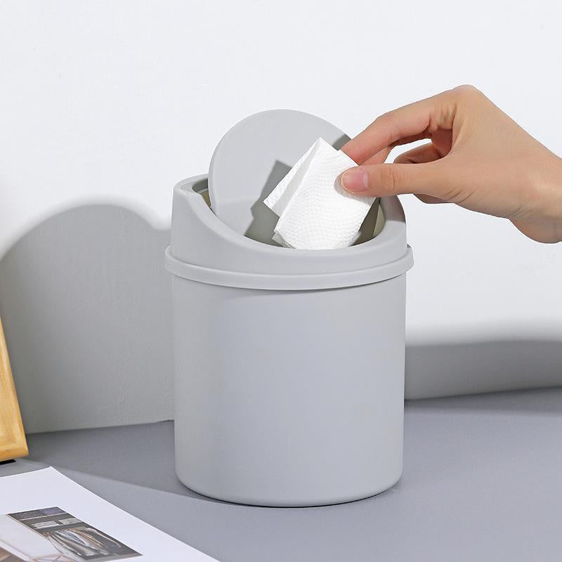 Compact mini trash can with lid – perfect for desk, bedroom, and office