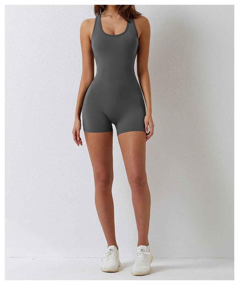 Form-fitting workout jumpsuit for women