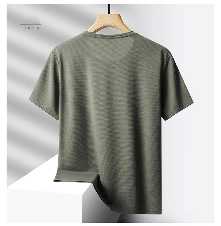 Men’s quick-dry sport t-shirt – summer short-sleeve shirt in black or green, oversized up to 7XL, ideal for fitness and leisure