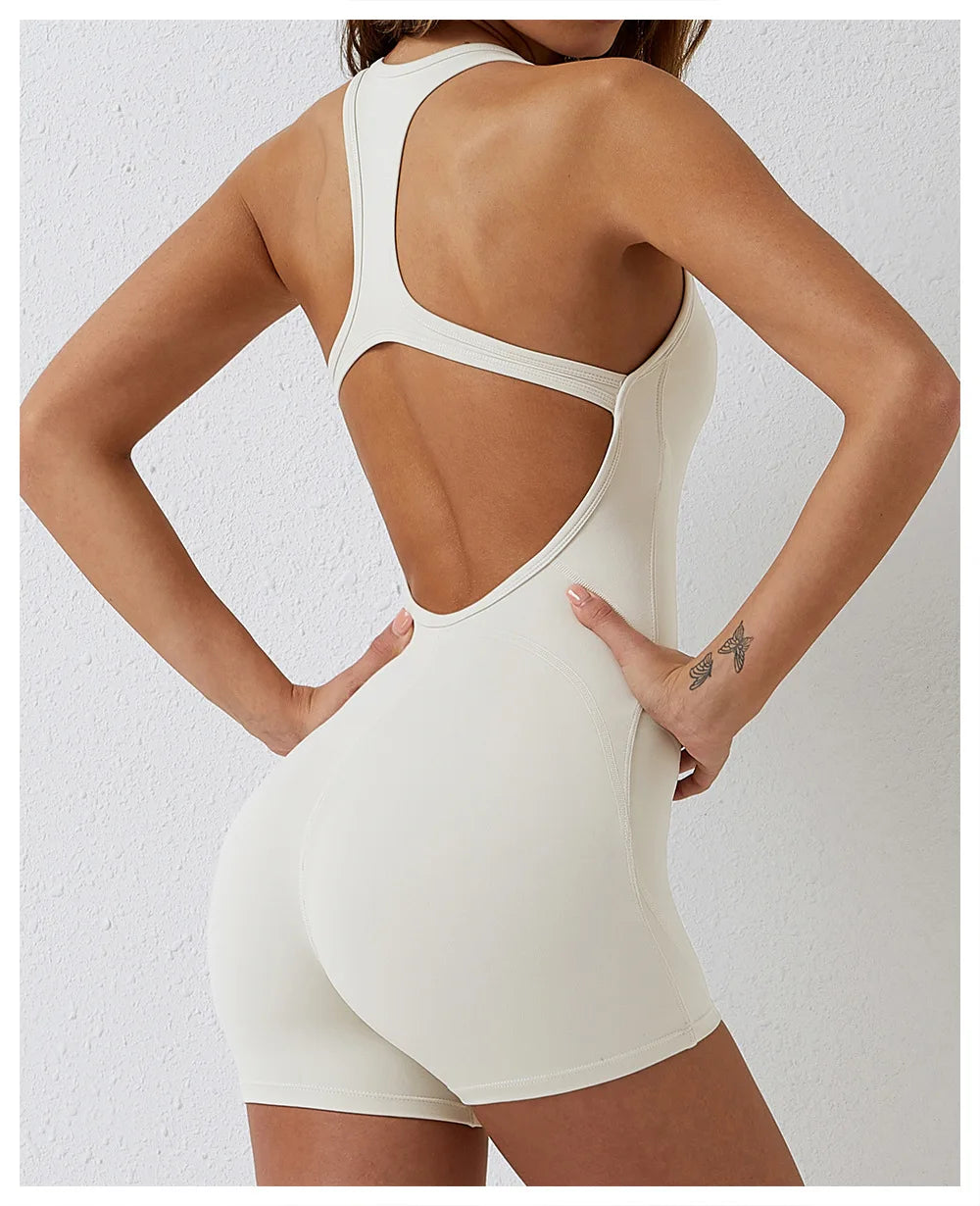 Form-fitting workout jumpsuit for women