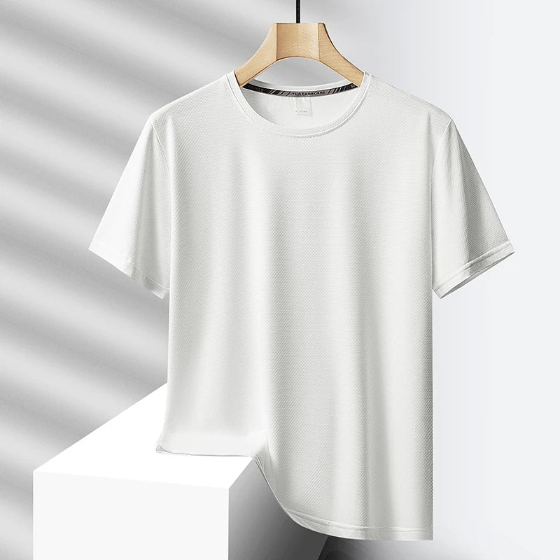Men’s quick-dry sport t-shirt – summer short-sleeve shirt in black or green, oversized up to 7XL, ideal for fitness and leisure