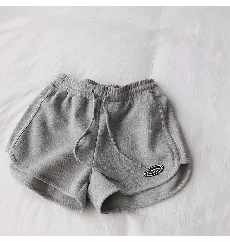 Women’s summer shorts with drawstring – lightweight high-waist sports shorts with A-line cut, loose and comfortable for yoga, running, and leisure