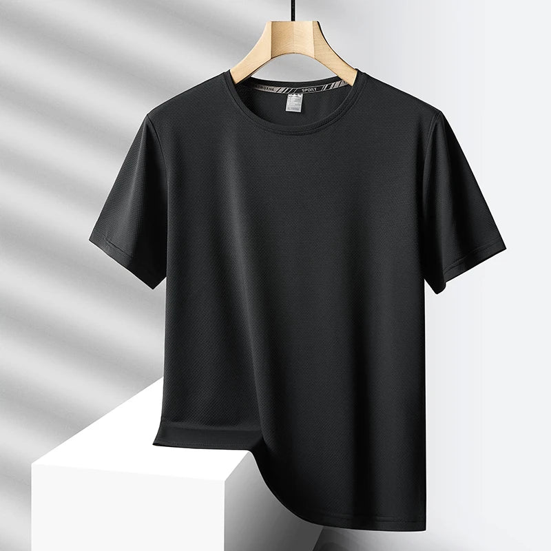 Men’s quick-dry sport t-shirt – summer short-sleeve shirt in black or green, oversized up to 7XL, ideal for fitness and leisure