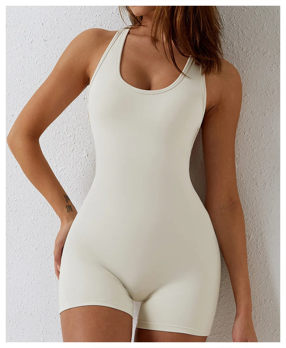 Form-fitting workout jumpsuit for women