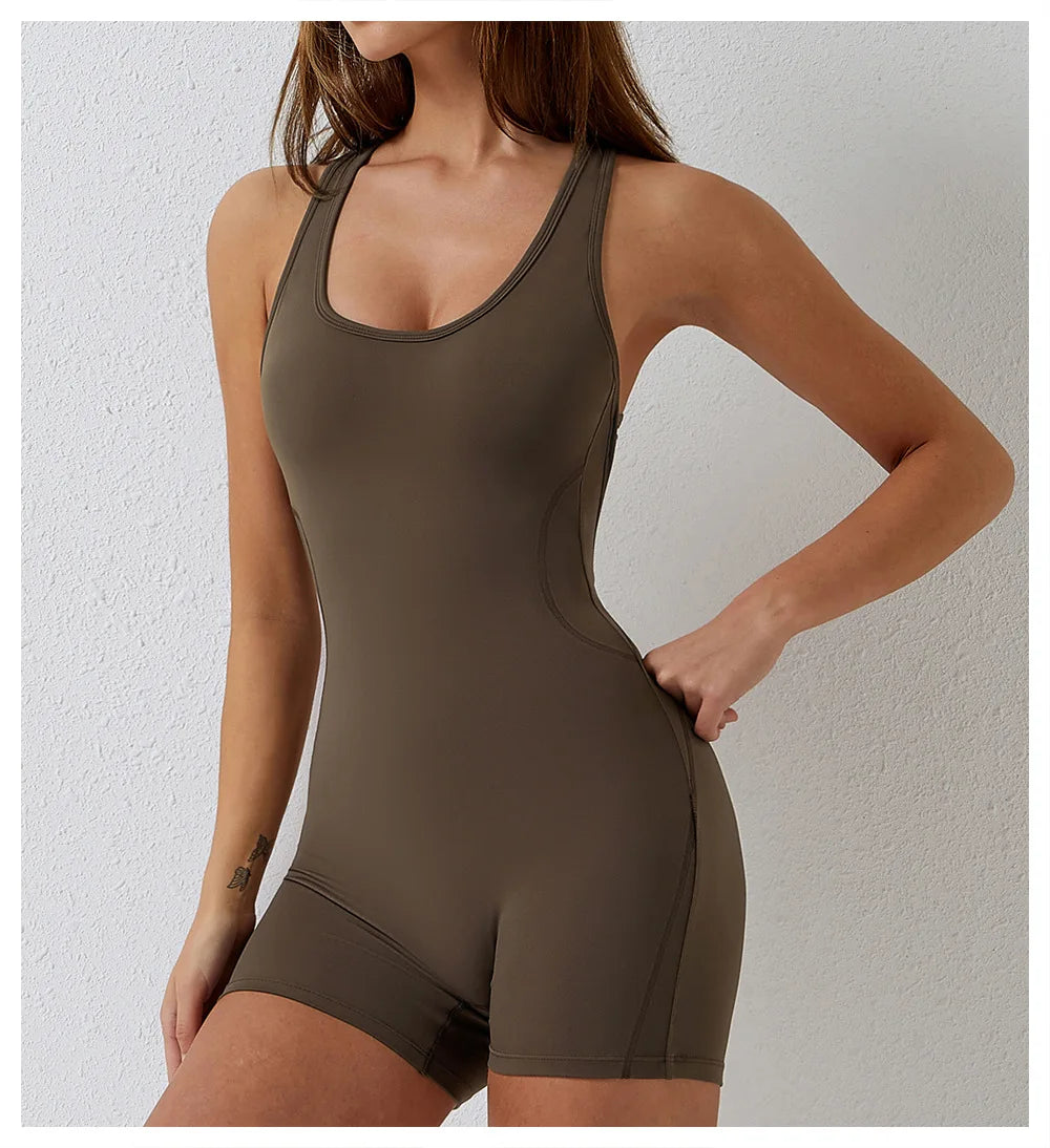 Form-fitting workout jumpsuit for women