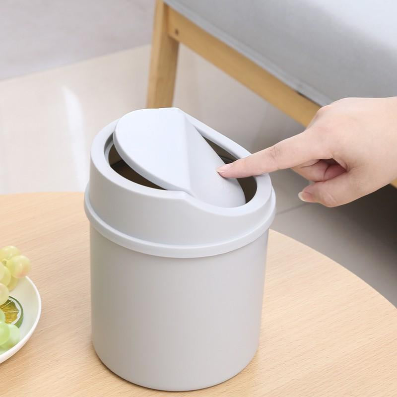 Compact mini trash can with lid – perfect for desk, bedroom, and office