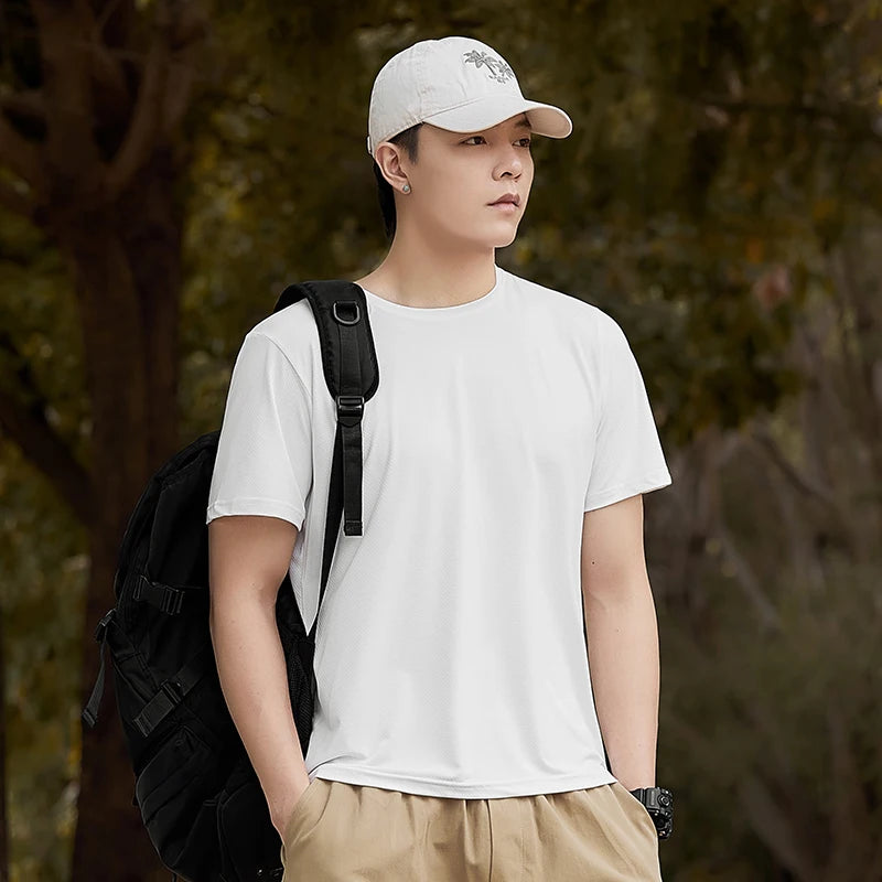 Men’s quick-dry sport t-shirt – summer short-sleeve shirt in black or green, oversized up to 7XL, ideal for fitness and leisure
