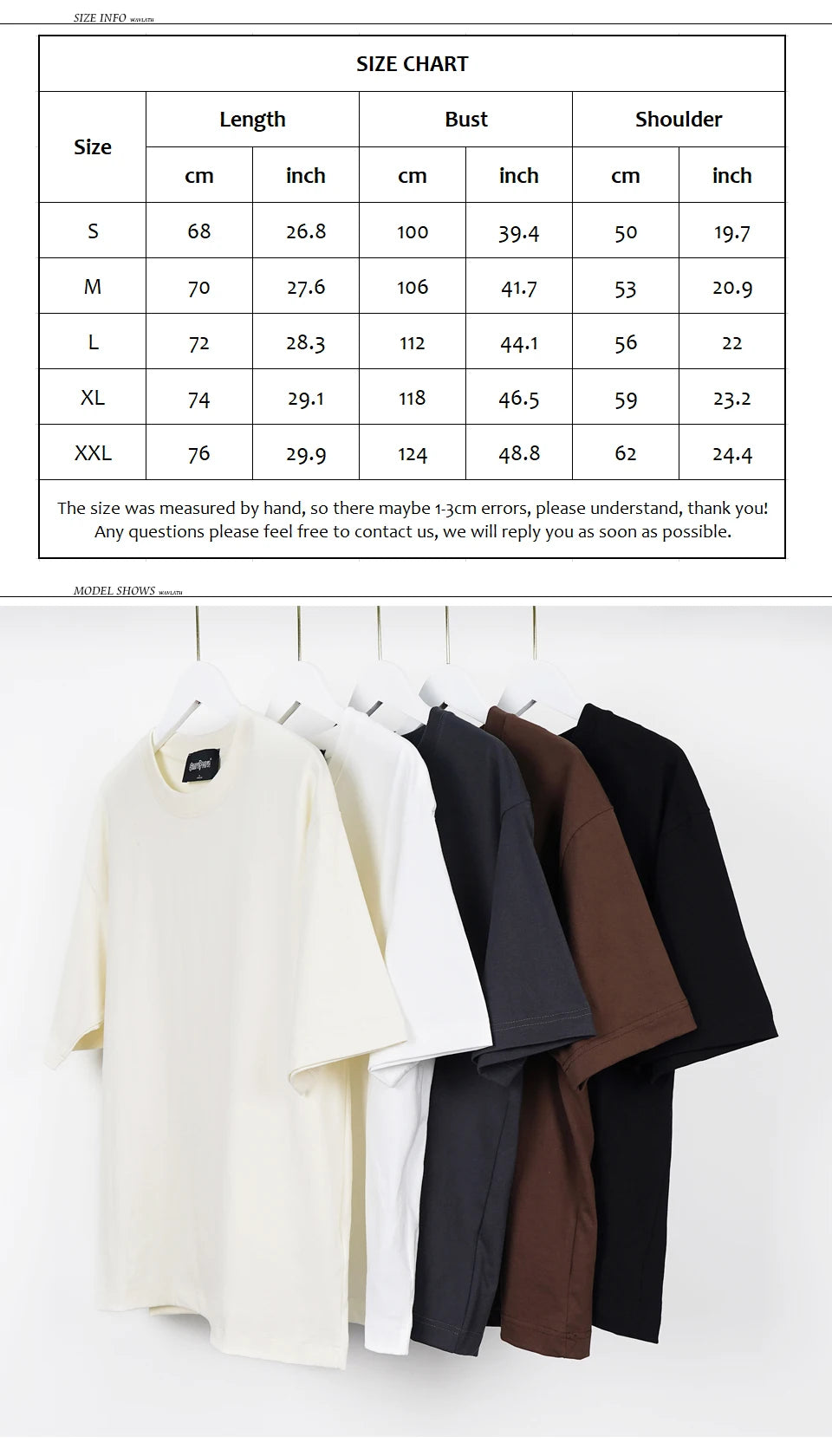 WAVLATII oversized t-shirt – stylish and comfortable, Korean streetwear look for women and men