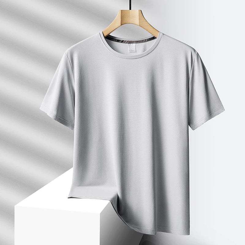 Men’s quick-dry sport t-shirt – summer short-sleeve shirt in black or green, oversized up to 7XL, ideal for fitness and leisure