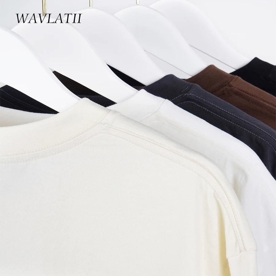 WAVLATII oversized t-shirt – stylish and comfortable, Korean streetwear look for women and men
