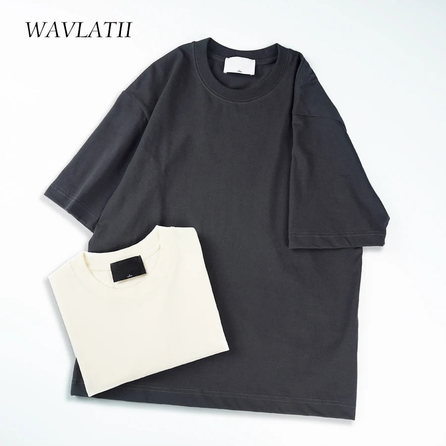 WAVLATII oversized t-shirt – stylish and comfortable, Korean streetwear look for women and men