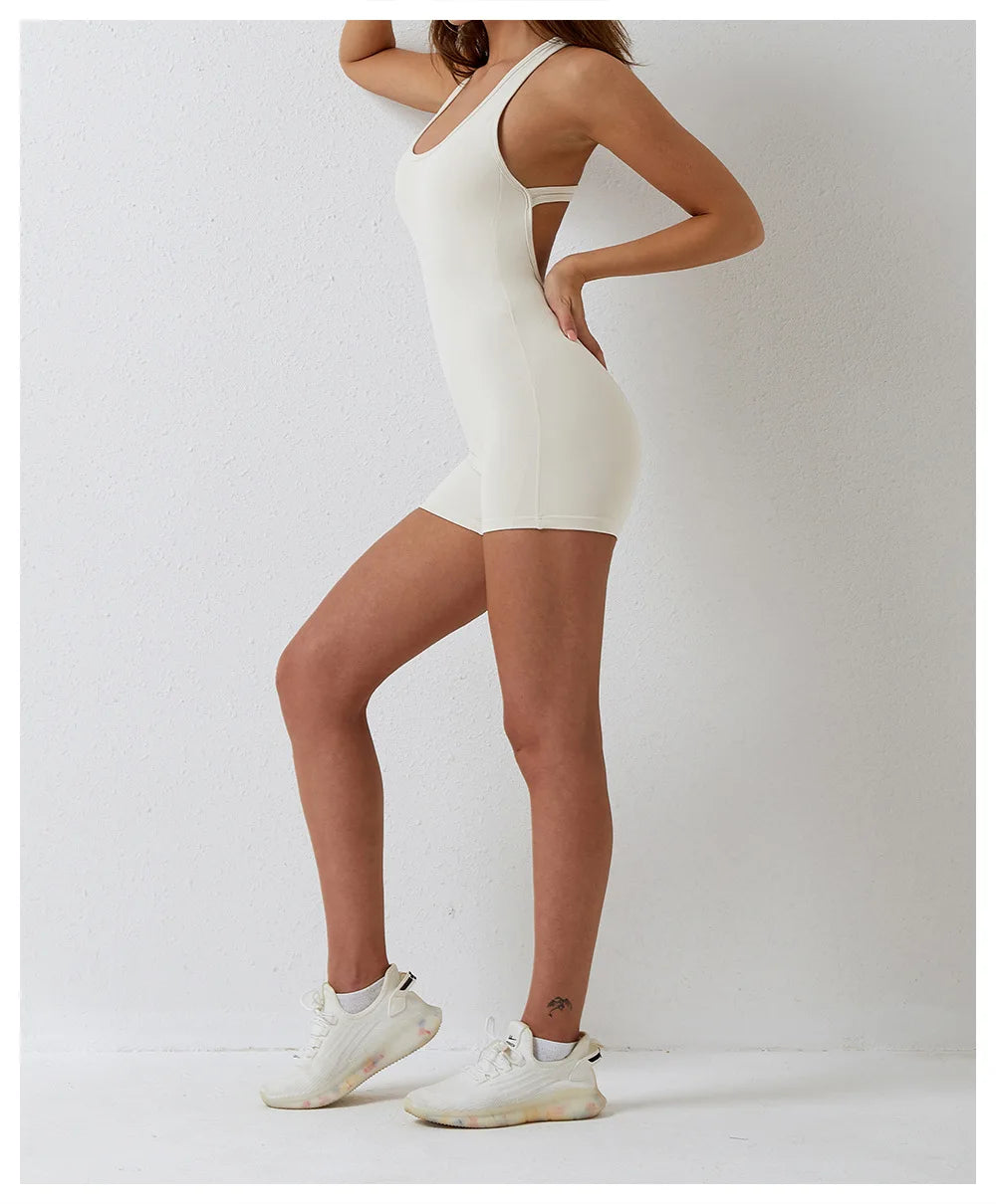 Form-fitting workout jumpsuit for women