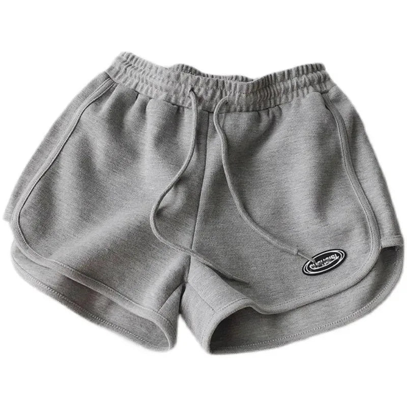 Women’s summer shorts with drawstring – lightweight high-waist sports shorts with A-line cut, loose and comfortable for yoga, running, and leisure